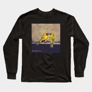 Yellow Weaver Birds in Conversation Long Sleeve T-Shirt